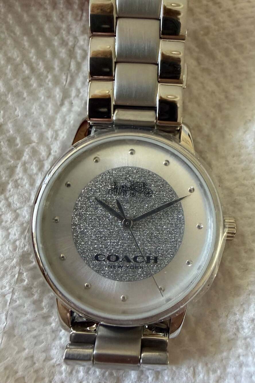 Coach Grand Silver Glitter Dial Stainless Steel Women's Watch